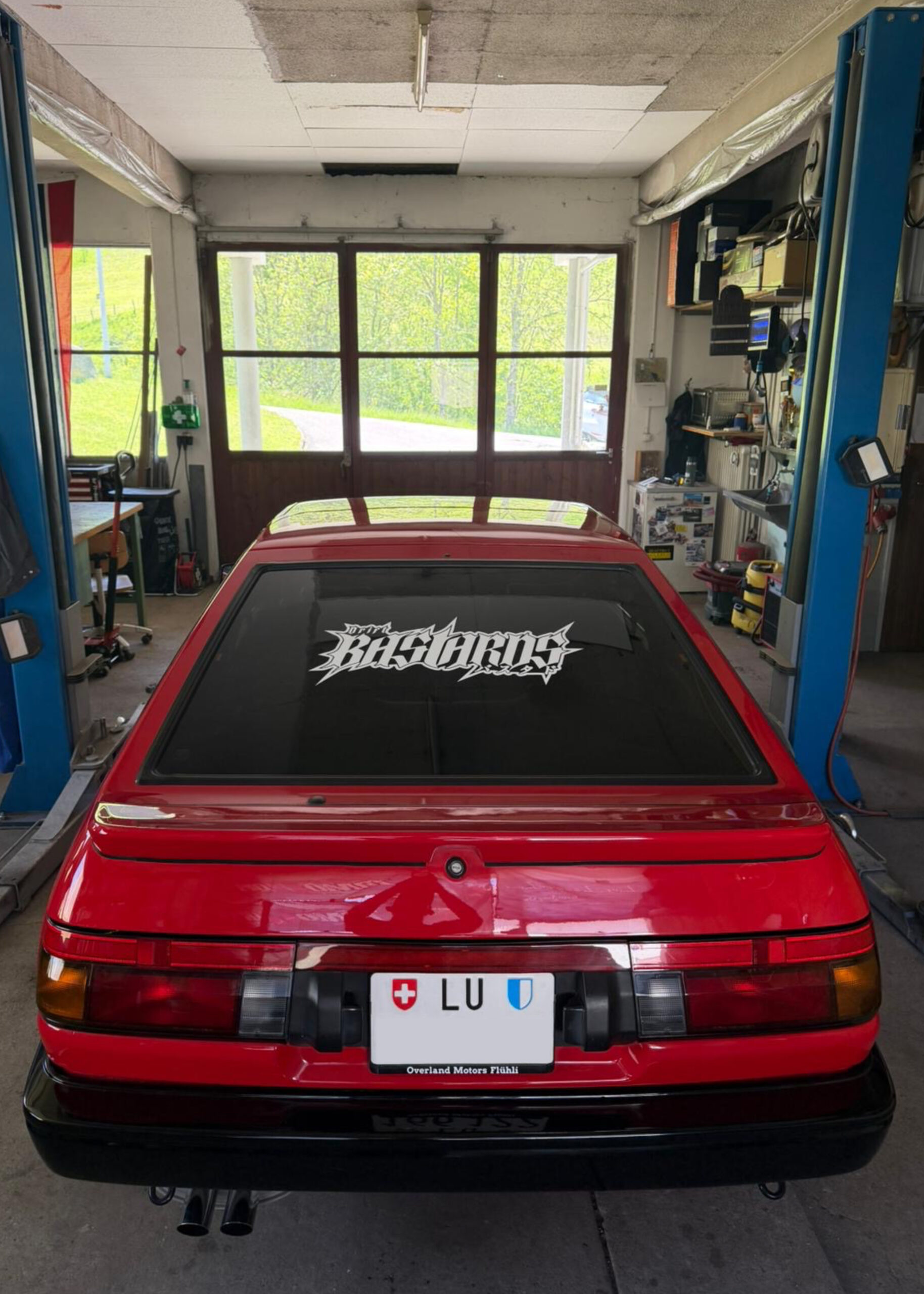 Bastards Heckscheiben Sticker – Chrome/Weiss/Schwarz